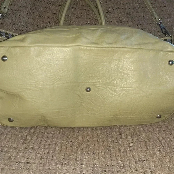 ANTONIO CRISTIANO-Light Olive Italian Leather Tote/Shoulder/Xbody-Studded-NEW - Picture 5 of 8